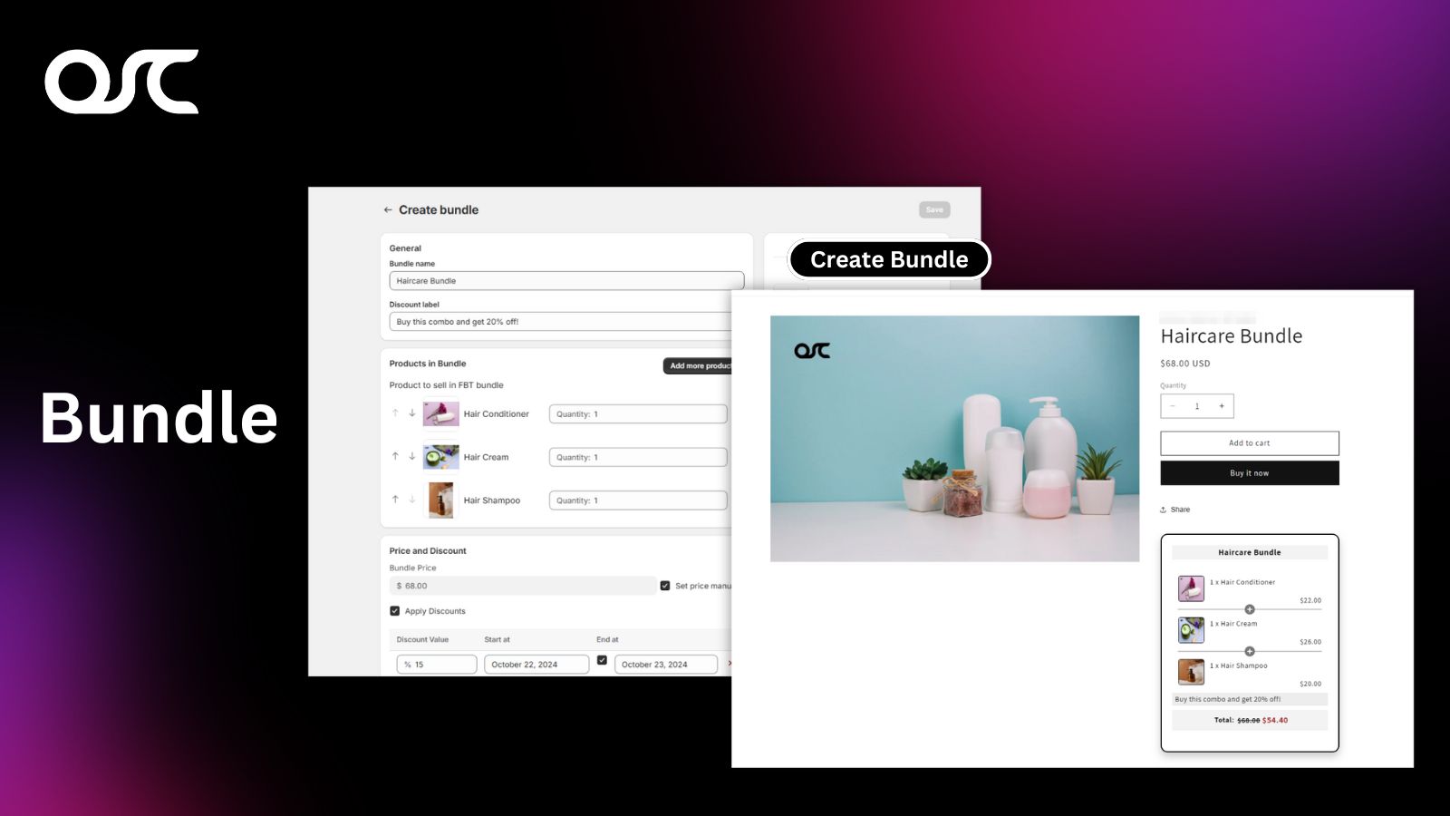 Bundle and Upsell App