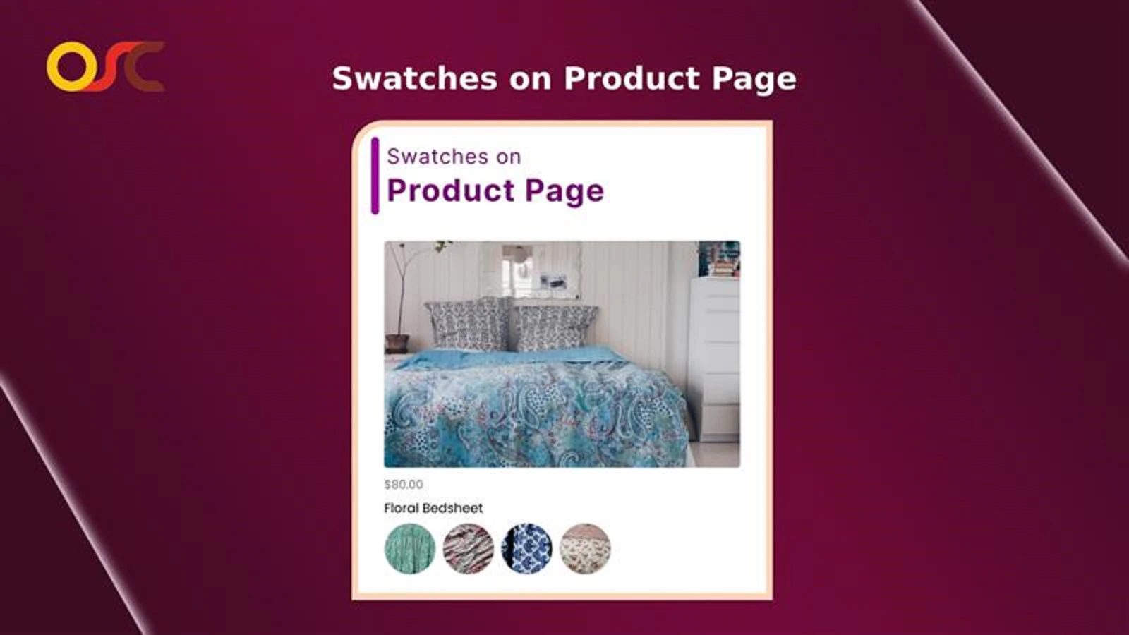 Swatches applied on product page