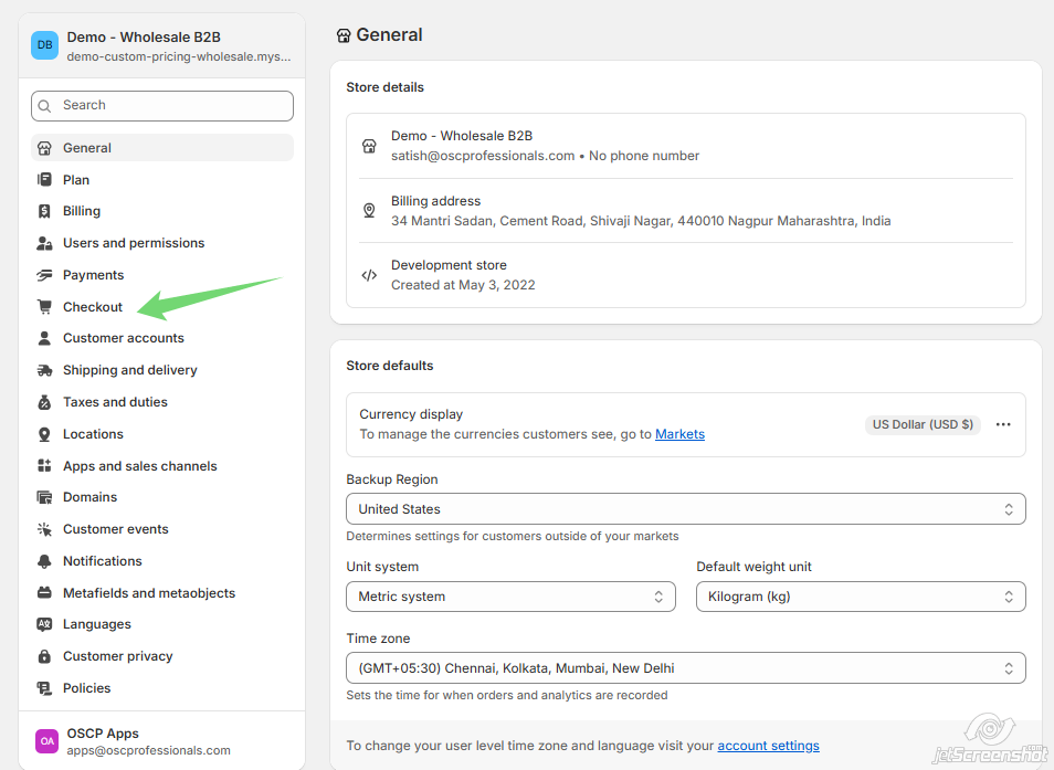 go-to-checkout-settings